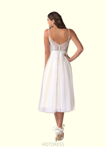 Cara A-Line Sequins Lace Tea-Length Dress P0020041