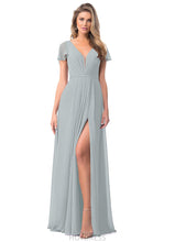 Load image into Gallery viewer, Vivien A-Line/Princess Floor Length Natural Waist V-Neck Sleeveless Bridesmaid Dresses