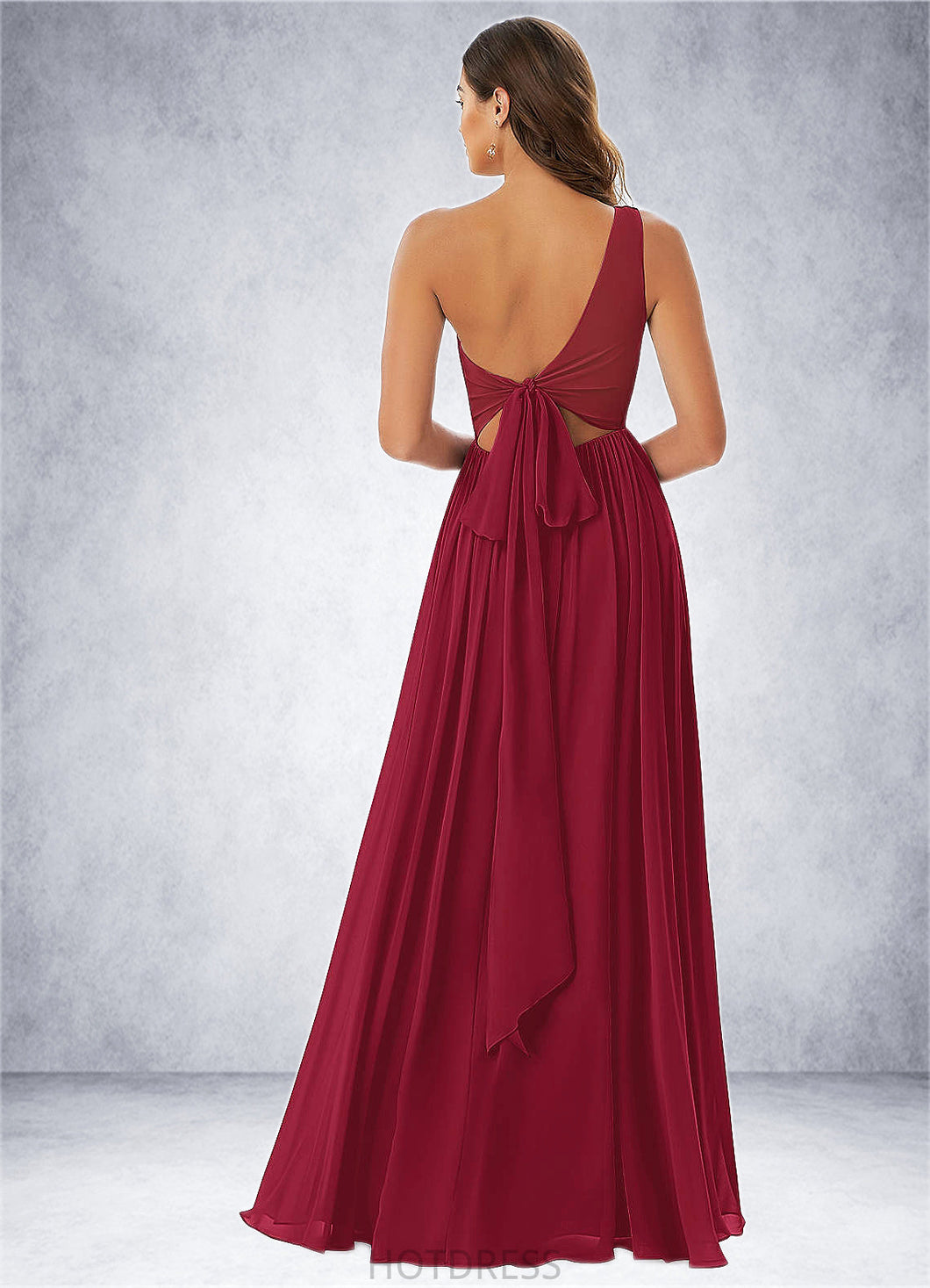 Sylvia A-Line Lace Chiffon Floor-Length Dress P0019729
