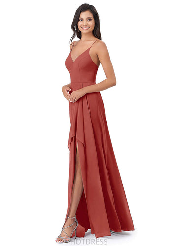 Cali Knee Length Natural Waist A-Line/Princess Sleeveless Halter Bridesmaid Dresses