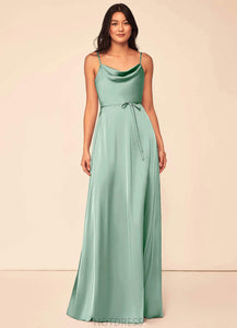 Daphne Spaghetti Staps Trumpet/Mermaid Satin Floor Length Sleeveless Natural Waist Bridesmaid Dresses