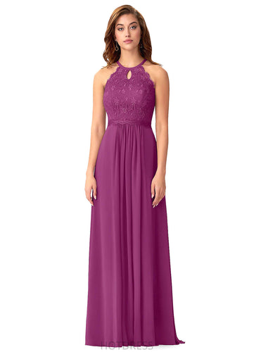 Camryn A-Line/Princess Floor Length V-Neck Sleeveless Natural Waist Bridesmaid Dresses