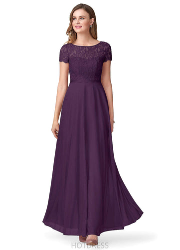 Camryn Short Sleeves V-Neck A-Line/Princess Natural Waist Floor Length Bridesmaid Dresses