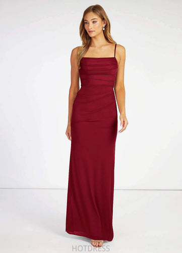 Tania Floor Length A-Line/Princess Spaghetti Staps Natural Waist Sleeveless Bridesmaid Dresses