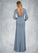 Lesly Sheath Bow Mesh Floor-Length Dress P0019691