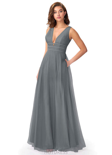 Charity Sleeveless Floor Length A-Line/Princess Natural Waist Straps Bridesmaid Dresses