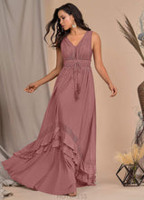Load image into Gallery viewer, Pauline A-Line/Princess V-Neck Floor Length Natural Waist Sleeveless Bridesmaid Dresses