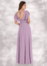 Load image into Gallery viewer, Paisley A-Line Ruched Chiffon Floor-Length Dress P0019716