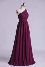 Load image into Gallery viewer, Bridesmaid Dresses A Line One Shoulder Floor Length With Ruffle