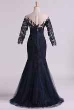 Load image into Gallery viewer, Bateau Half Sleeves Mother Of The Bride Dresses Floor Length Tulle With Applique
