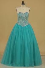 Load image into Gallery viewer, Sweetheart Beaded Bodice Quinceanera Dresses Ball Gown Floor Length Tulle