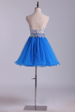 Load image into Gallery viewer, Sweetheart A-Line Tulle Homecoming Dresses With Beading