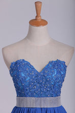 Load image into Gallery viewer, A Line  Sweetheart Chiffon With Beads And Applique Homecoming Dresses