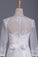 Scoop 3/4 Length Sleeve Mermaid Wedding Dress Tulle With Sash Court Train