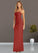 Anastasia Sheath Square Neckline Chiffon Floor-Length Dress P0019621