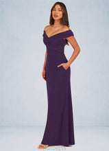 Load image into Gallery viewer, Uerica A-Line Off the Shoulder Stretch Crepe Floor-Length Dress P0019768