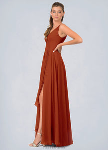 Summer A-Line Ruched Chiffon Floor-Length Dress P0019734