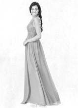 Load image into Gallery viewer, Esmeralda A-Line Lace Chiffon Floor-Length Dress P0019645