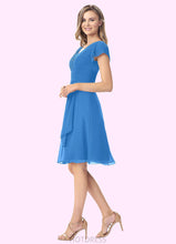 Load image into Gallery viewer, Caitlin A-Line Pleated Chiffon Knee-Length Dress P0019688