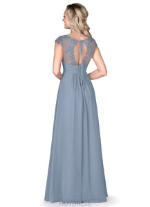Jo Floor Length A-Line/Princess Natural Waist Sleeveless Scoop Bridesmaid Dresses