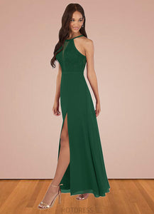 Paloma A-Line Lace Chiffon Floor-Length Dress P0019755