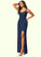 Maddison Sheath Lace Chiffon Floor-Length Dress P0019757