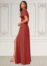 Load image into Gallery viewer, Martha A-Line Ruched Chiffon Floor-Length Dress P0019603