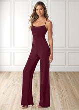Load image into Gallery viewer, Kirsten Pleated Luxe Knit Jumpsuit with Pockets Cabernet P0019791