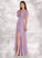 Paisley A-Line Ruched Chiffon Floor-Length Dress P0019716