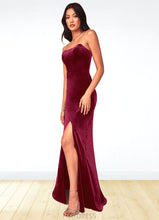 Load image into Gallery viewer, Nathalie A-Line Strapless Velvet Floor-Length Dress P0019776