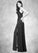 Joanne Sheath Pleated Stretch Satin Floor-Length Dress P0019639