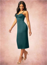 Load image into Gallery viewer, Amelia Sheath Sweetheart Neckline Stretch Satin Midi Length Dress P0019807
