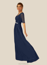 Load image into Gallery viewer, Hadley A-Line Pleated Matte Satin Floor-Length Dress P0019869