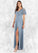 Nell A-Line Pleated Mesh Floor-Length Dress P0019633