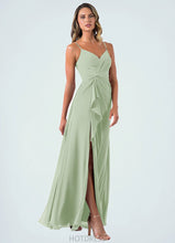 Load image into Gallery viewer, Amina A-Line Pleated Chiffon Floor-Length Dress P0019601
