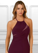 Load image into Gallery viewer, Kristina Pleated Luxe Knit Jumpsuit Cabernet P0019813