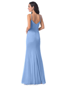 Viv Natural Waist Sleeveless Halter A-Line/Princess Floor Length Bridesmaid Dresses