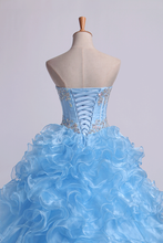 Load image into Gallery viewer, Sweetheart Quinceanera Dresses Ball Gown Organza With Beading