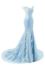 Load image into Gallery viewer, Off The Shoulder Prom Dresses Mermaid Tulle With Applique