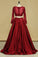 Two-Piece Scoop A Line Satin With Beads And Applique Prom Dresses