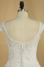 Load image into Gallery viewer, Scoop A Line Wedding Dresses Lace With Applique And Sash