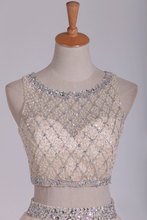 Load image into Gallery viewer, Scoop Homecoming Dresses A-Line Beaded Bodice Tulle Short/Mini