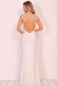 Mermaid Scoop Spandex Prom Dresses With Beads&Rhinestones