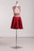 Open Back Two-Piece Scoop Homecoming Dresses A Line Satin With Beads