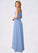 Julia A-Line Pleated Chiffon Floor-Length Dress P0019669