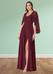 Kaylie A-Line Sweetheart Neckline Chiffon Floor-Length Dress P0019705