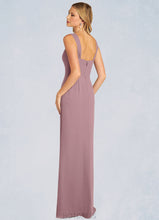 Load image into Gallery viewer, Myah Sheath Pleated Chiffon Floor-Length Dress P0019630