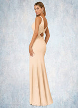 Load image into Gallery viewer, Leilani Sheath Pleated Stretch Crepe Floor-Length Dress P0019708
