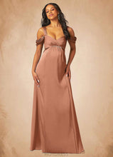 Load image into Gallery viewer, Micah A-Line Pleated Stretch Satin Floor-Length Dress P0019681