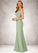 Paige Mermaid Ruched Chiffon Floor-Length Dress P0019779